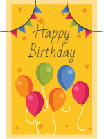 Set of happy birthday cards in flat style 2 design template for print-on-demand