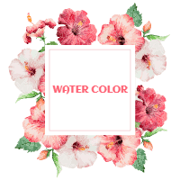 Decorative frame with watercolor flowers design template for print-on-demand