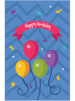 Set of happy birthday cards in flat style 4 design template for print-on-demand