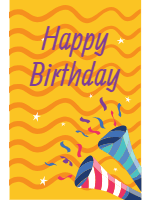 Set of happy birthday cards in flat style 2 design template for print-on-demand