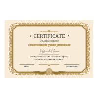Vintage golden classic certificate design template for print-on-demand