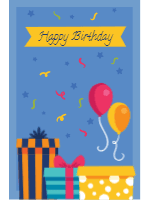 Set of happy birthday cards in flat style 3 design template for print-on-demand