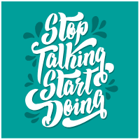 Lettering background with inspirational message and ornaments — front side, editable design template for print-on-demand