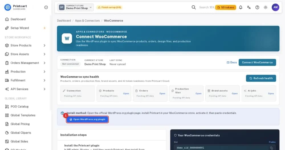 Cover: connect WooCommerce, Wix, Shopify or a custom site to Printcart