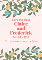 Wedding-card-invitation-floral-in-flat-style — front side, editable wedding card design template for print-on-demand
