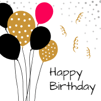 Flat birthday card set 3 — front side, editable birthday card design template for print-on-demand