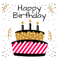Flat birthday card set 4 — front side, editable birthday card design template for print-on-demand