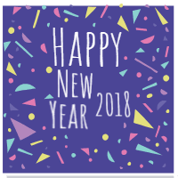 Set of colourful square new year greeting cards 4 — front side, editable new year card design template for print-on-demand