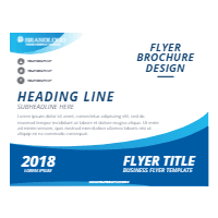 Modern wavy business brochure template — front side, editable brochure design template for print-on-demand