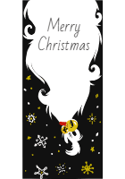 Christmas-greetings-with-elements-of-santa-claus-1 — front side, editable christmas design template for print-on-demand