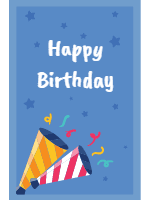 Set of happy birthday cards in flat style 5 — front side, editable birthday card design template for print-on-demand